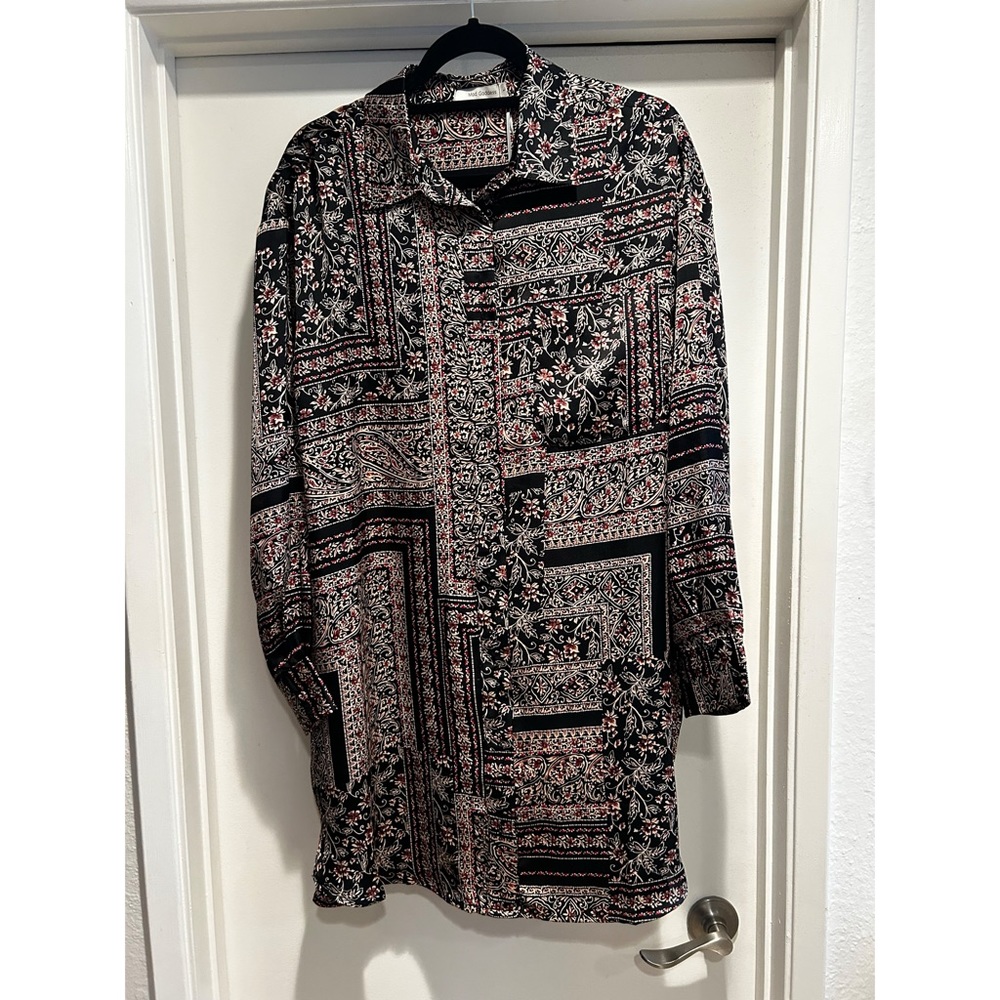 Long Sleeve Patterned Tshirt Dress